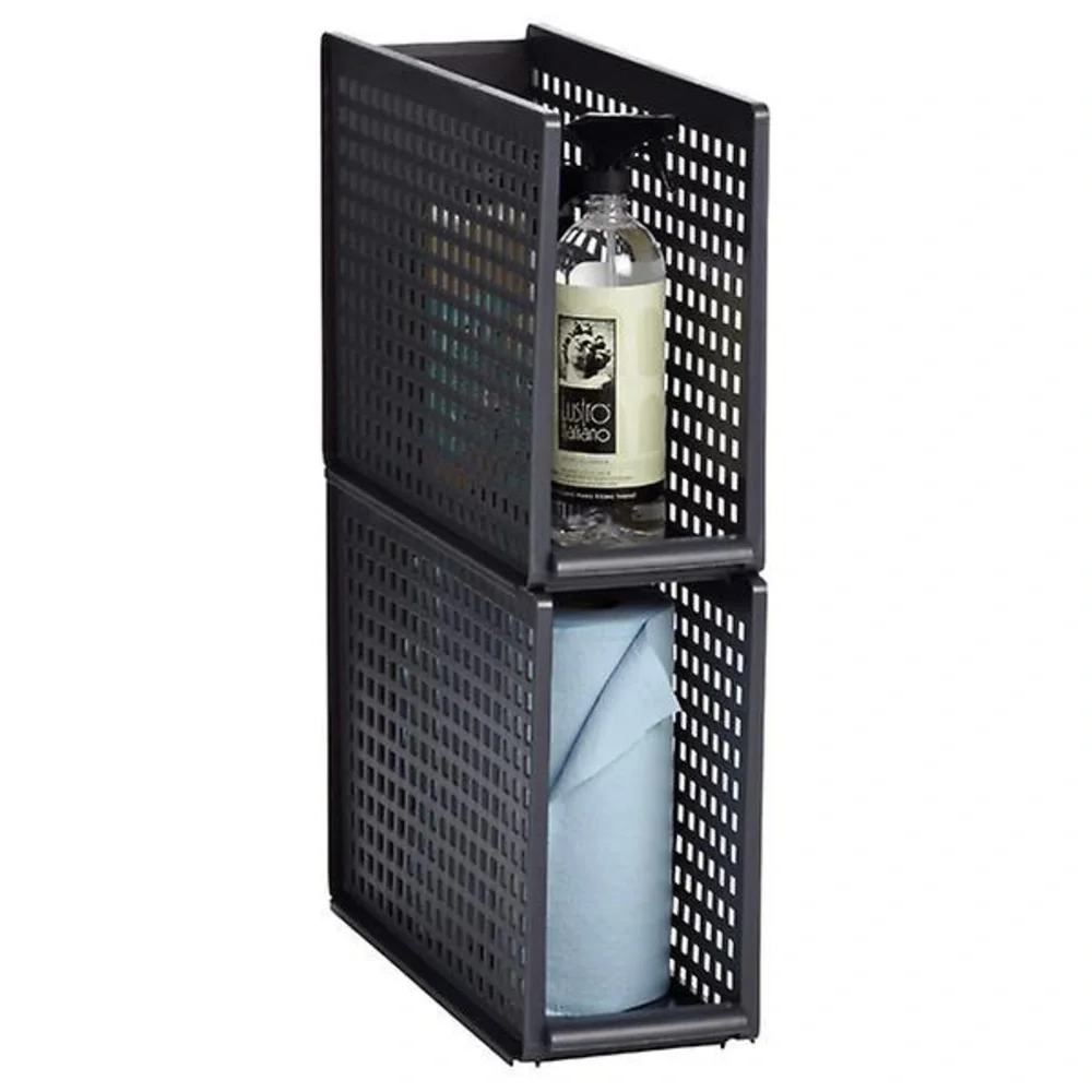 The Container Store Like-It Modular Tall Narrow Bin, Smoke Gray